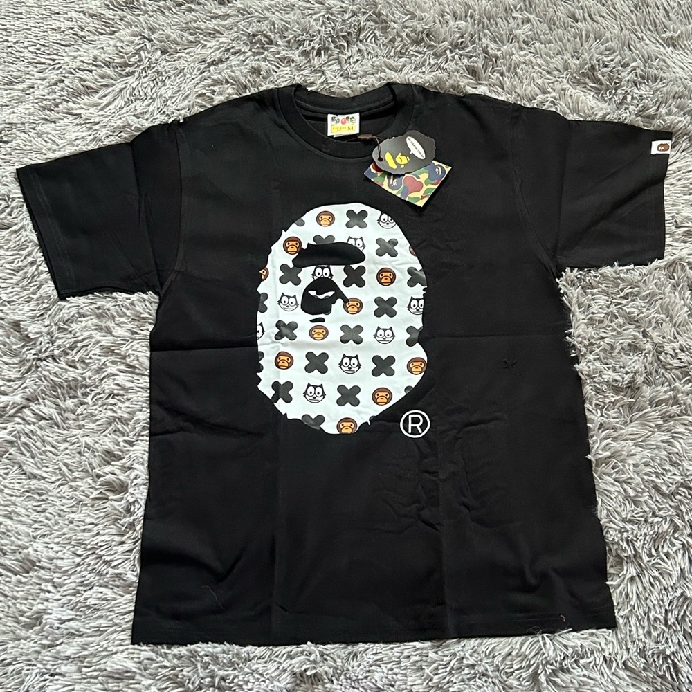 Black Graphic T-Shirt with Ape